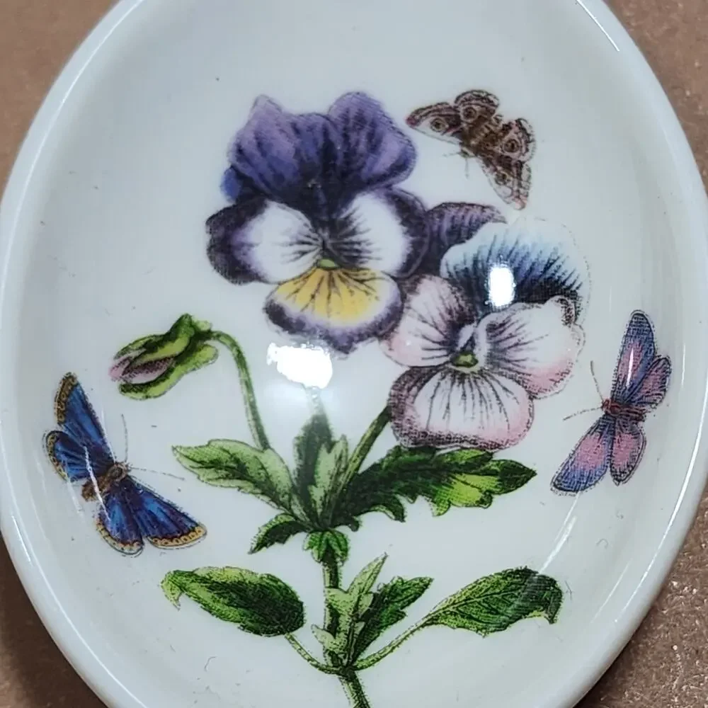 Portmeirion Botanic Garden Measuring Spoons Set of 3 Missing 1/4tsp Porcelain